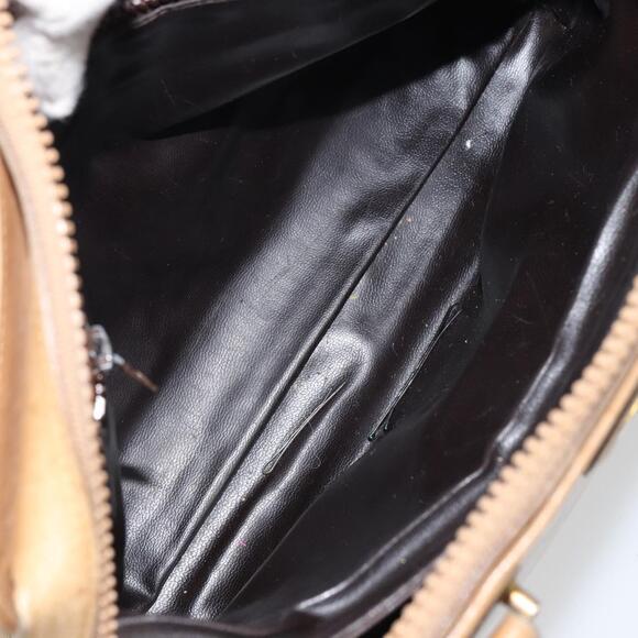 CELINE Macadam Canvas Hand Bag PVC Beige Auth ar13860